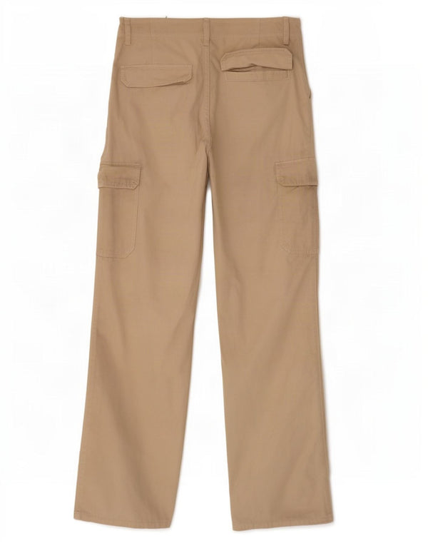 Zara Damen Bootcut Cargohose EU 36 XS W26 L32 Beige Baumwolle