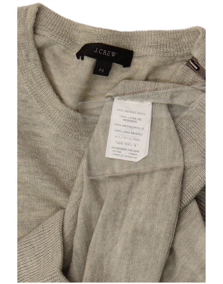 J. CREW Damen-Pullover mit U-Boot-Ausschnitt, Gr. 10, Größe S, graue Merinowolle