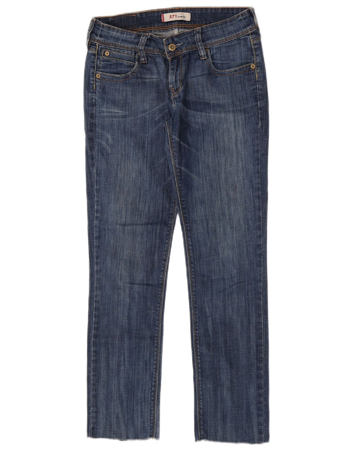 Levi's Damen 571 Slim Jeans W30 L28 Blaue Baumwolle