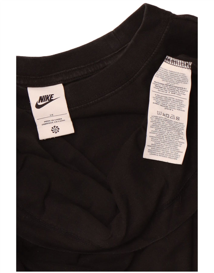 NIKE Damen T-Shirt Top UK 20 2XL Schwarz Baumwolle