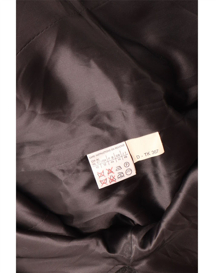 MARELLA Zweireihiger Damenmantel UK 14 Große graue Schurwolle