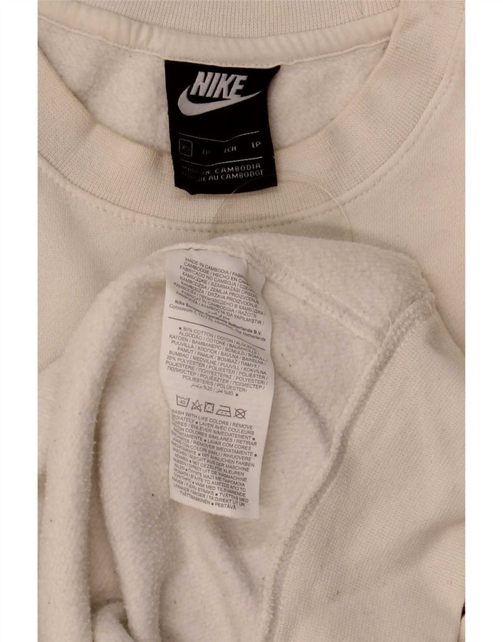 Nike Herren Loose Fit Sweatshirt Pullover XS Weiße Baumwolle