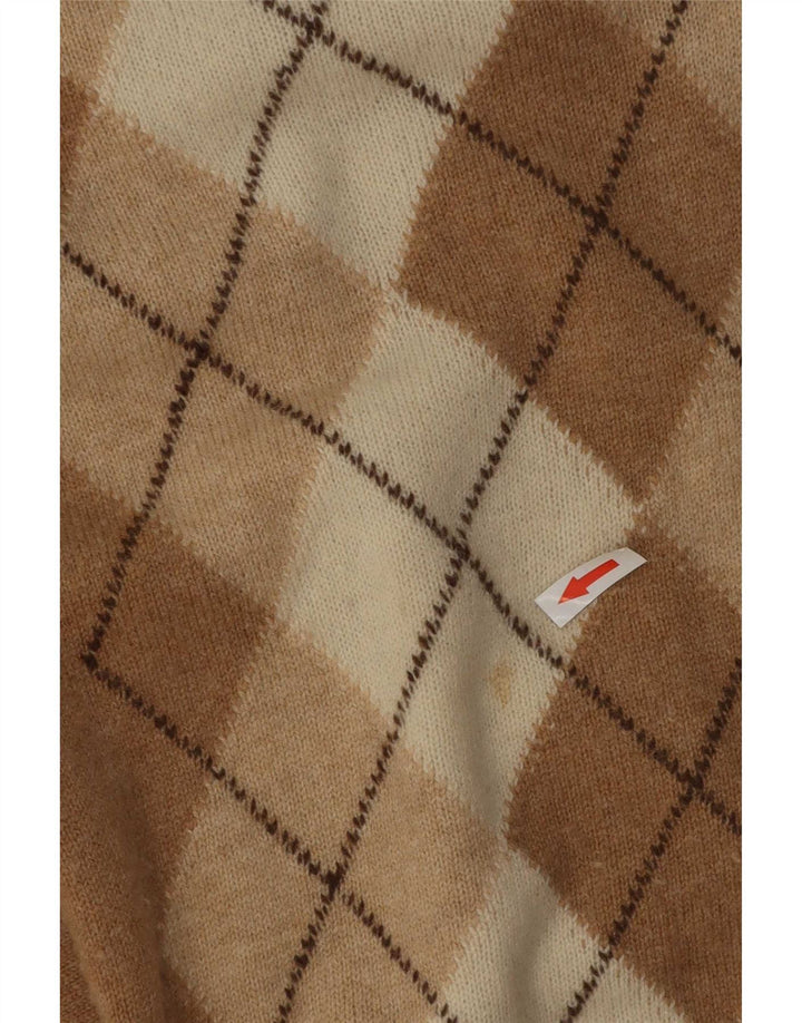 WESTBURY Herren-Pullover mit V-Ausschnitt, Gr. 52/54, groß, beige Argyle/Diamant