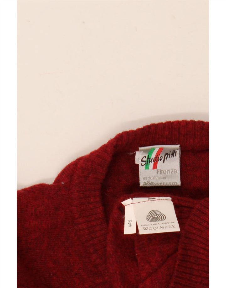 Vintage Herren Pullover mit Rundhalsausschnitt IT 50/52 Medium Maroon Flecked