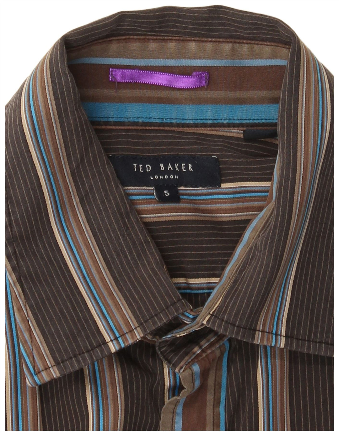 Ted Baker Herrenhemd Größe 5 XL Braun gestreift