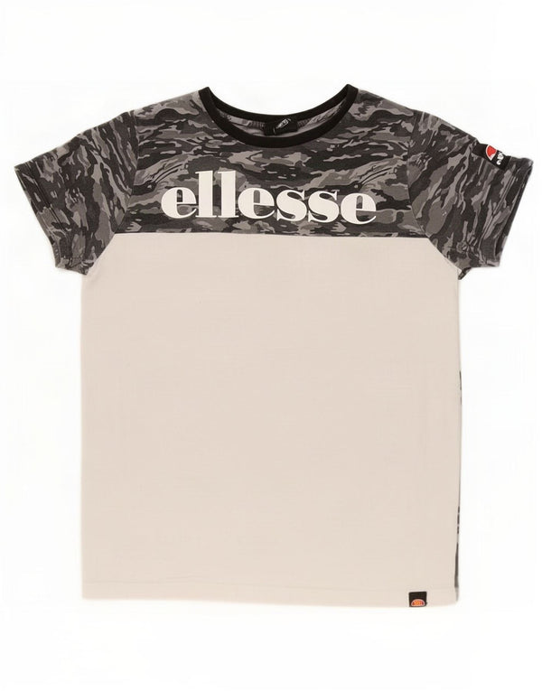 Ellesse Boys Graphic T-Shirt Top 13-14 Years Grey Camouflage Cotton