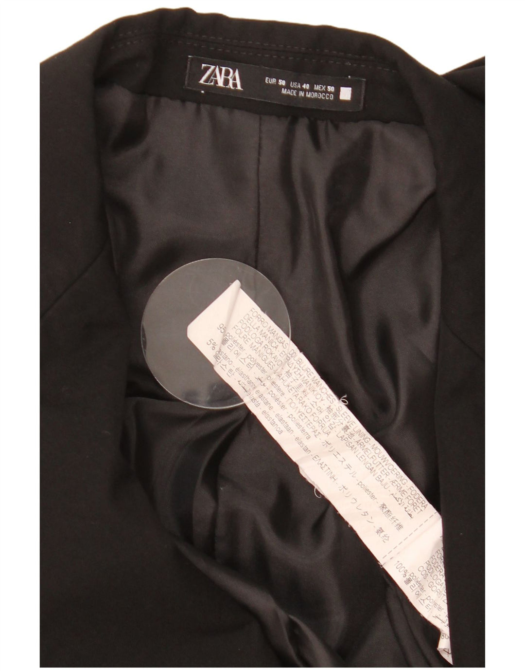 Zara Herren-Blazer mit 2 Knöpfen, EU 50, mittelschwarz, Polyester