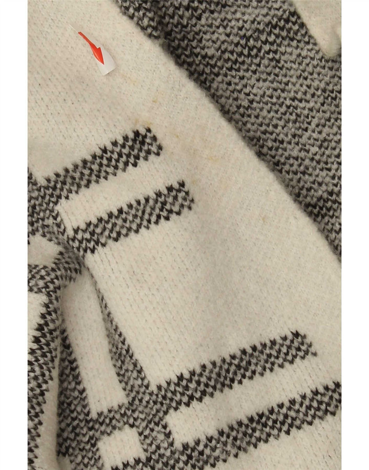 Marks & Spencer Damen Longline-Cardigan-Pullover UK 16 Large Weiß kariert