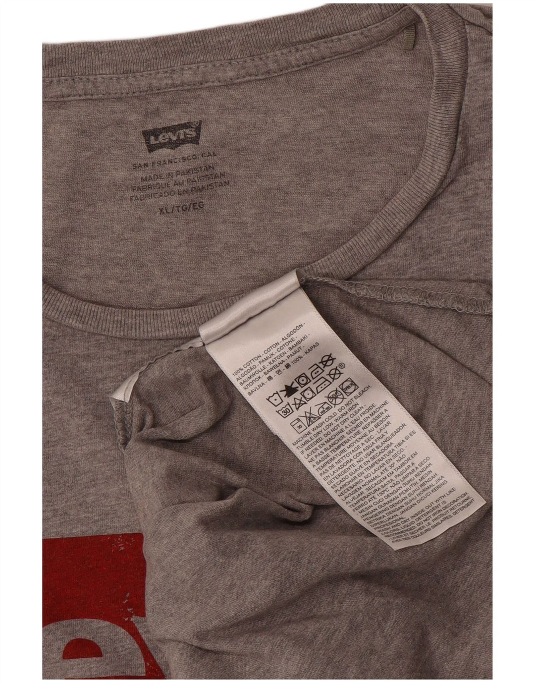 Levi's Herren-T-Shirt mit Grafik, XL, graue Baumwolle