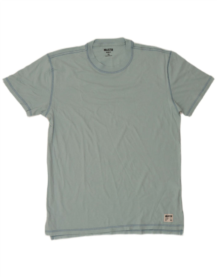 Hollister Herren-T-Shirt-Oberteil aus mittelblauer Baumwolle