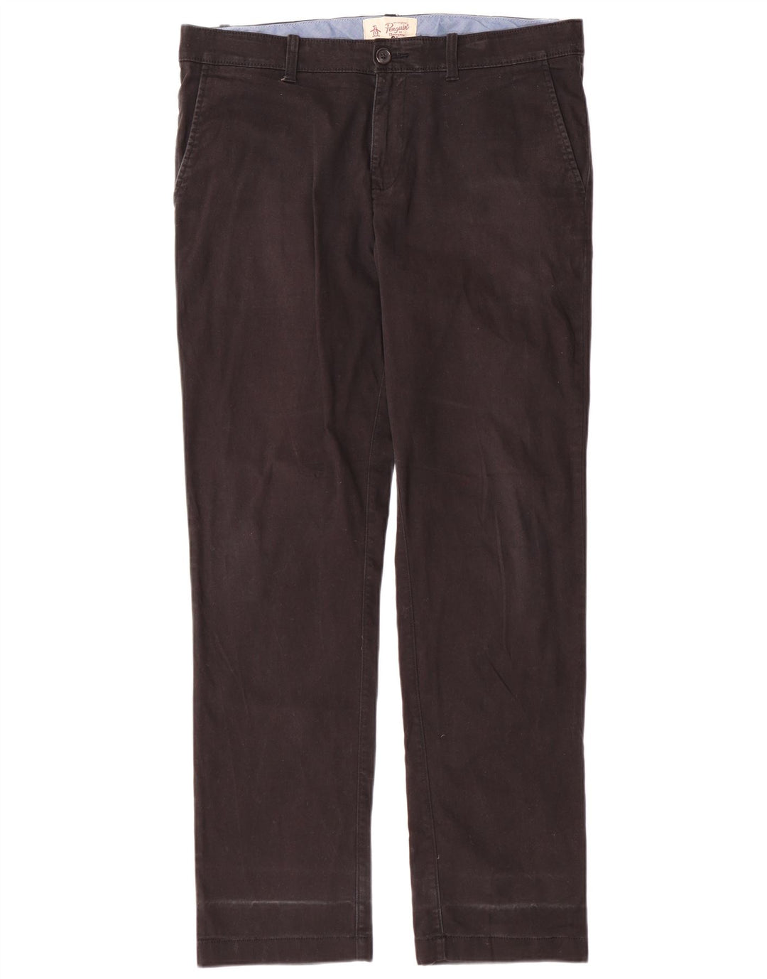 PENGUIN Gerade Chino-Hose für Herren, W34, L32, schwarze Baumwolle