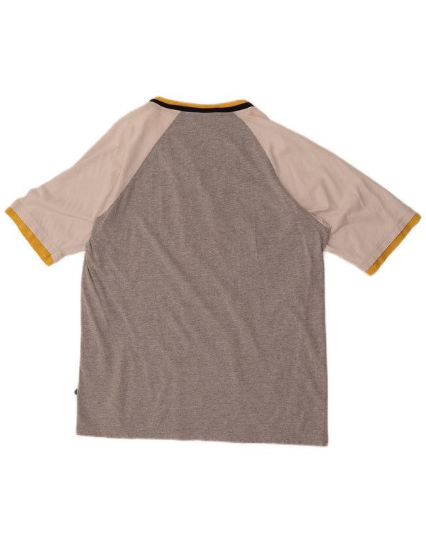 Asics Herren Grafik-T-Shirt-Oberteil, groß, Grau, Farbblock