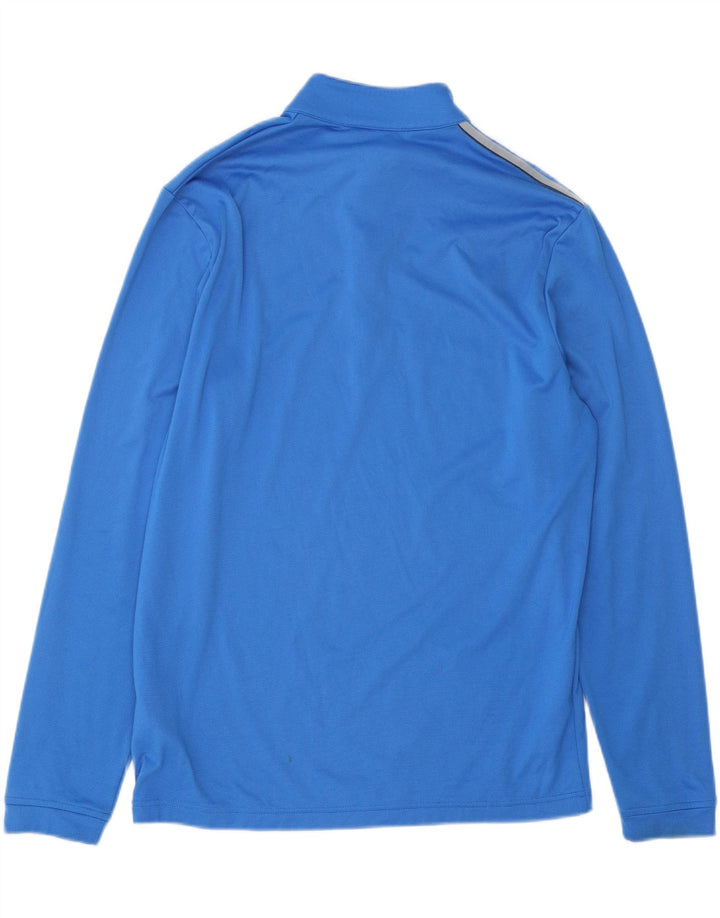 ADIDAS Mens Zip Neck Pullover Tracksuit Top Small Blue Polyester