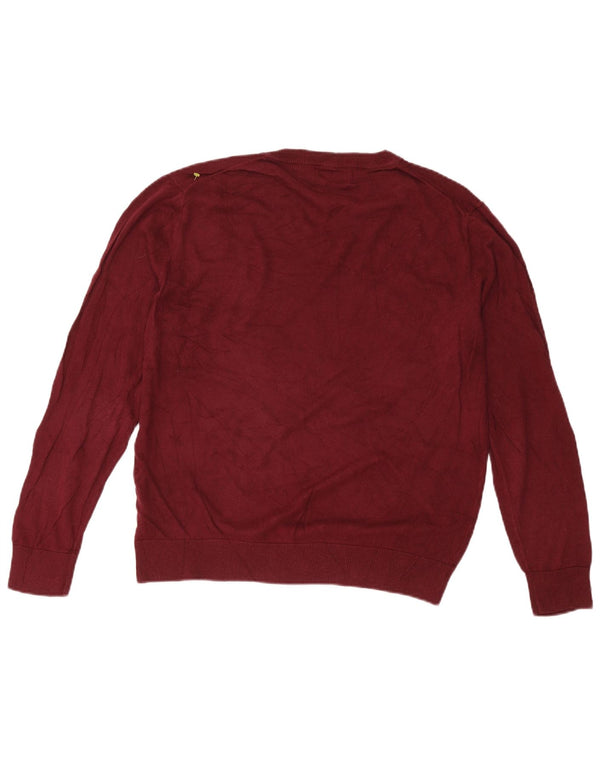 Nautica Herren-Pullover mit V-Ausschnitt, groß, burgunderrote Baumwolle