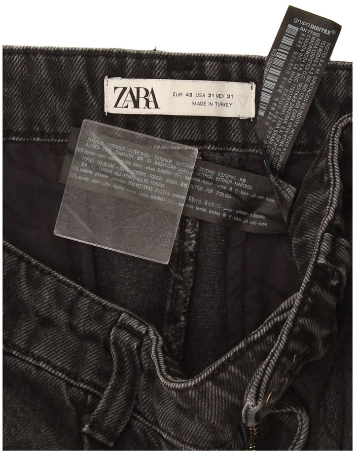 Zara Herren verkürzte Slim-Jeans, EU 40, mittelgroß, W31, L27, schwarze Baumwolle
