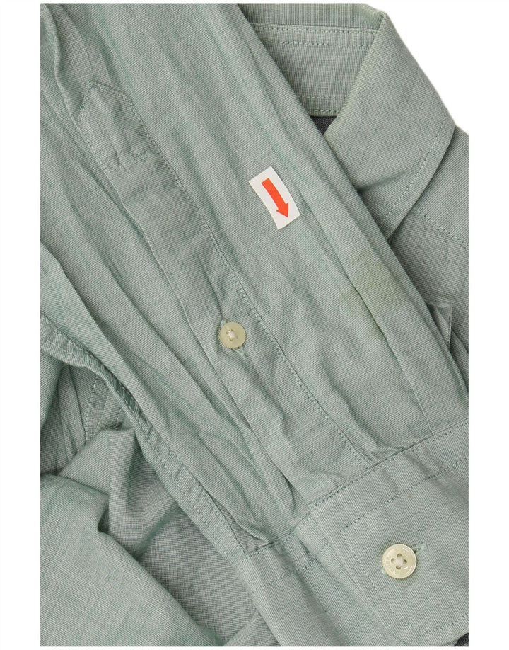 Jaeger Herrenhemd, groß, grüne Baumwolle