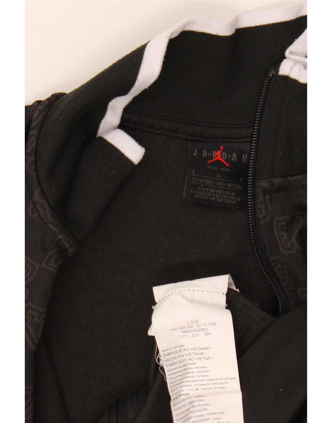 Jordan Jungen Grafik-Trainingsanzug-Top-Jacke, 12–13 Jahre, groß, schwarz, geometrisch