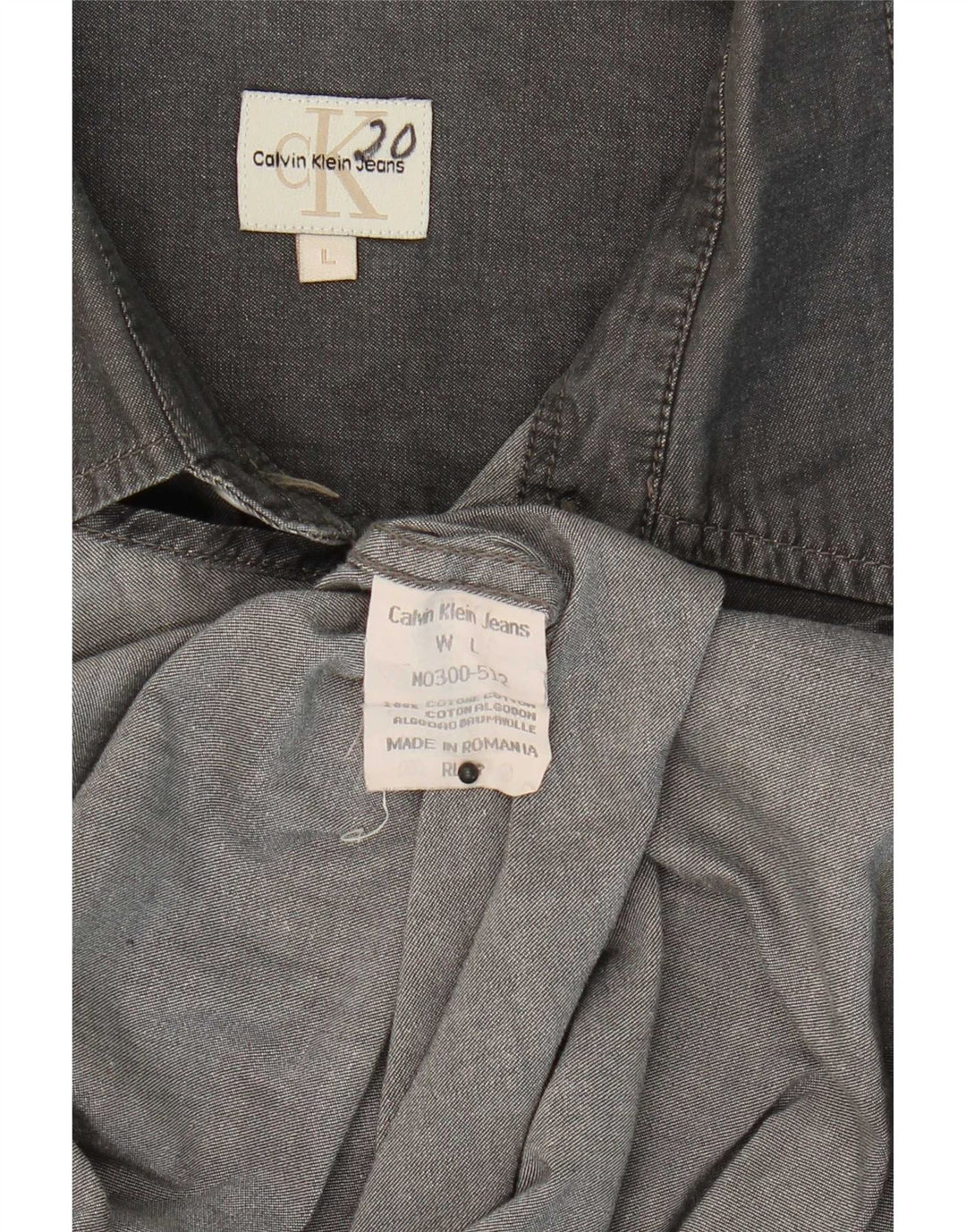 Calvin Klein Jeans Herrenhemd Große graue Baumwolle
