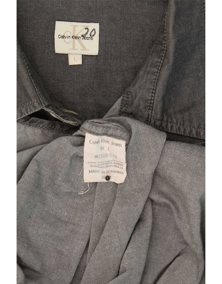 Calvin Klein Jeans Herrenhemd Große graue Baumwolle