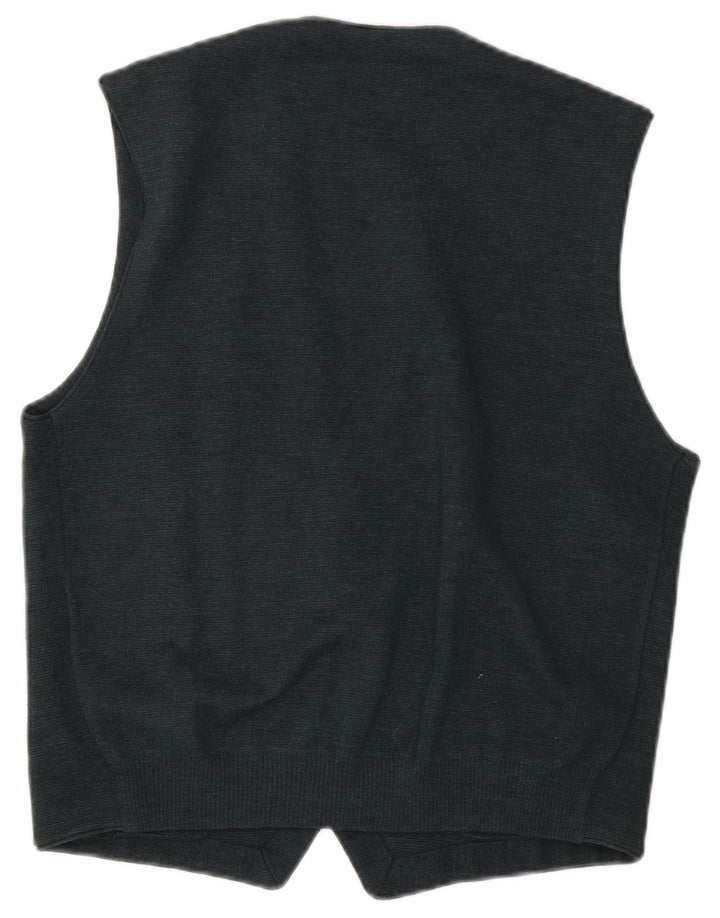 Vintage Herren Strickweste Mittelgrüne Wolle