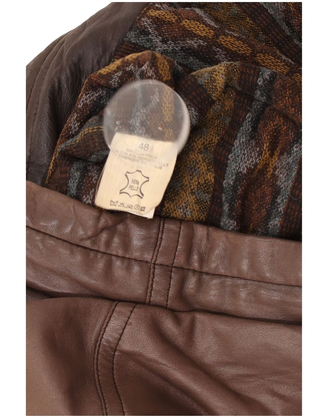 Vintage Herren Ledermantel EU 48 Mittelbraunes Leder