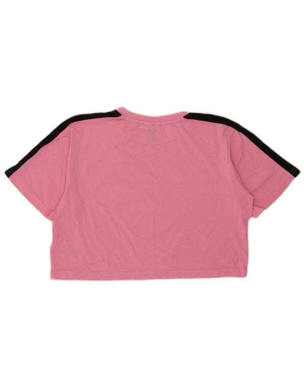Ellesse Womens Crop Oversized T-Shirt Top UK 8 Small Rosa Baumwolle