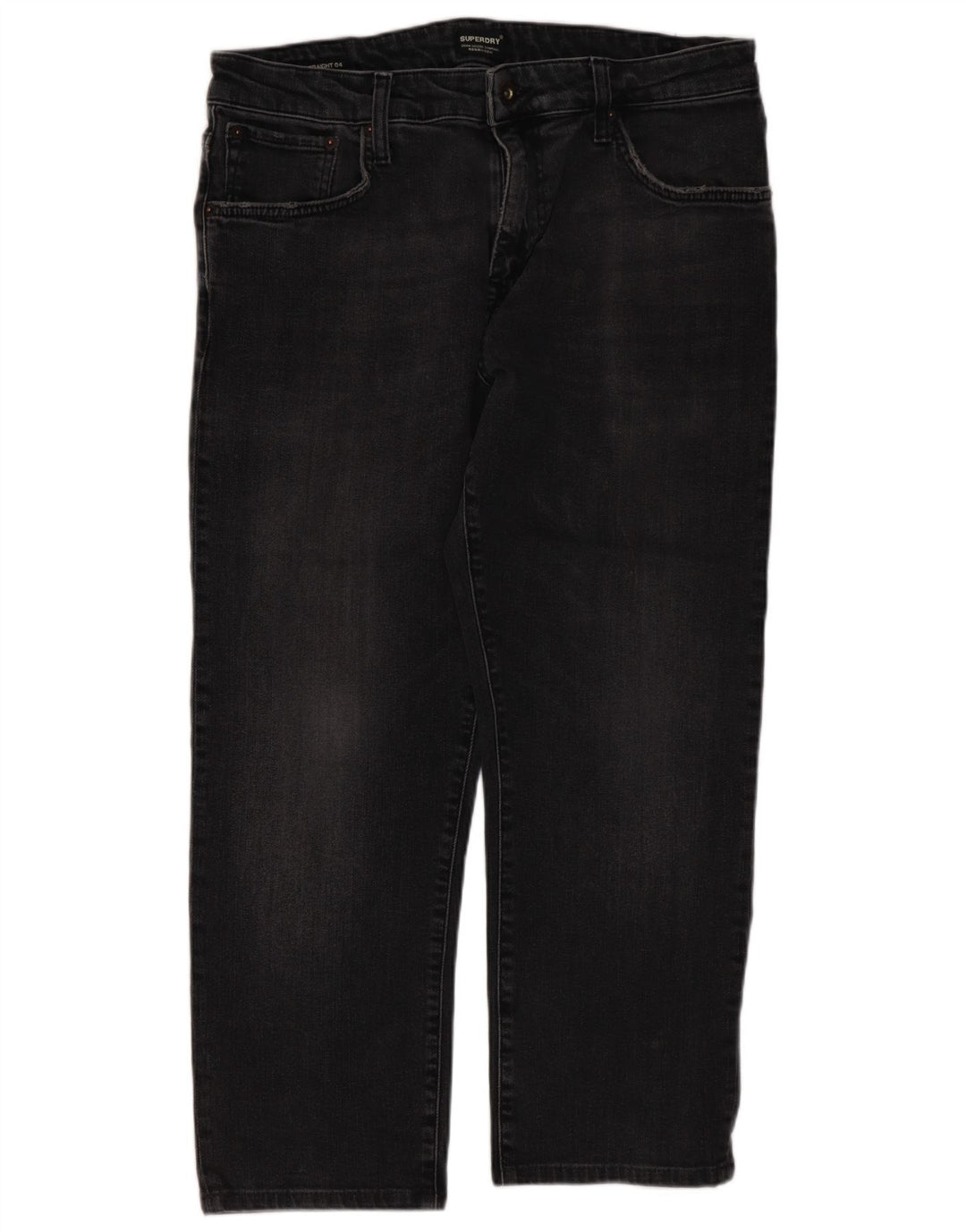 Superdry Herren verkürzte Jeans W34 L24 schwarze Baumwolle