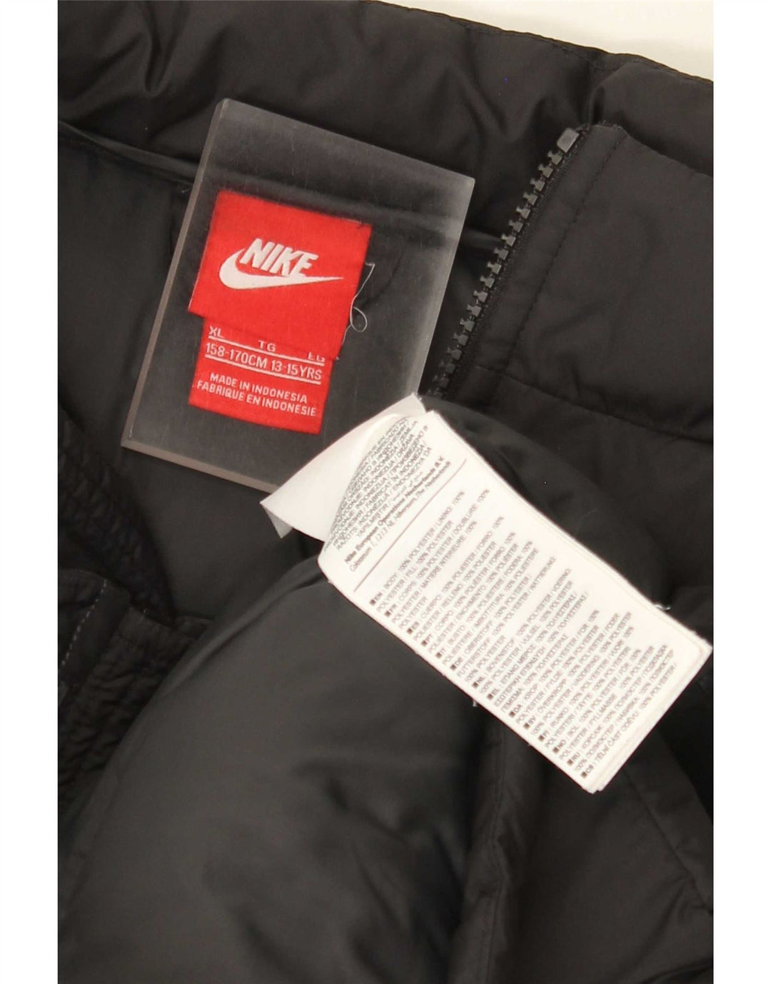 Nike Wattierte Weste für Jungen, 13–14 Jahre, XL, schwarzes Polyester