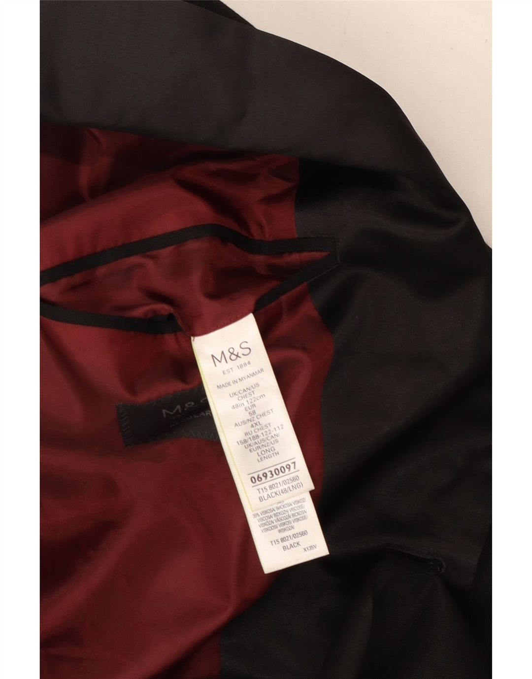 Marks & Spencer Herren-Blazer mit 2 Knöpfen, reguläre Passform, UK 48, 2XL, Schwarz