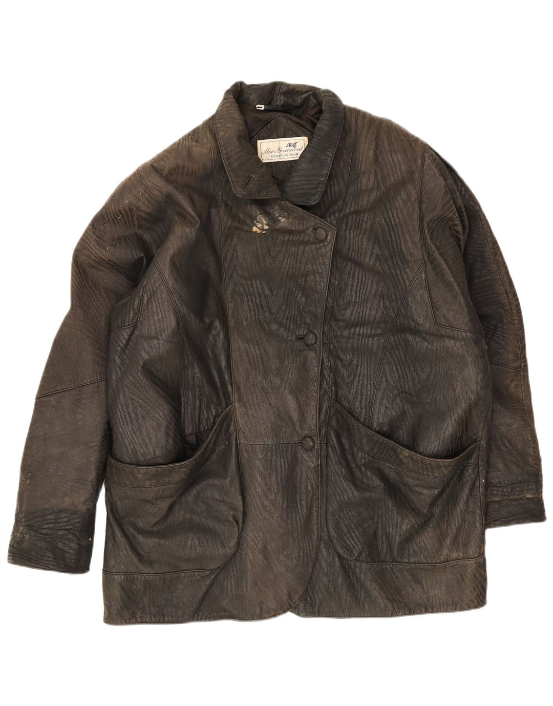 Vintage Damen Lederjacke UK 18 XL Schwarz