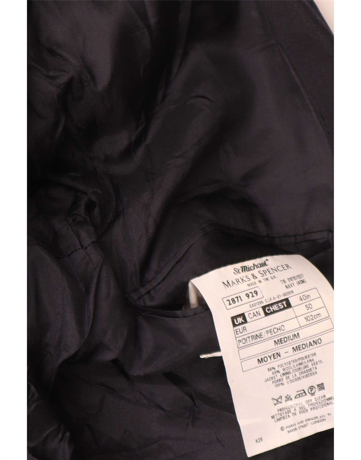 Marks & Spencer Herren-Blazer, zweireihig, Gr. 40, Mittelmarineblau