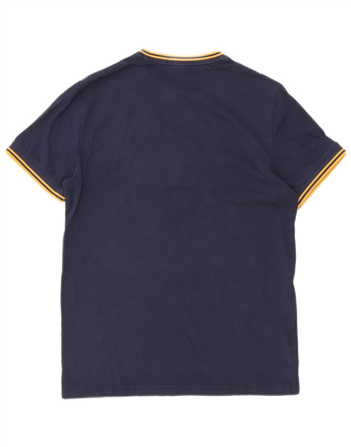 Fred Perry Herren T-Shirt Top Small Marineblau Baumwolle