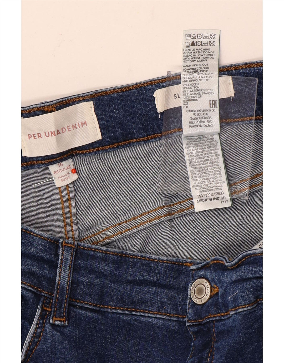 Marks & Spencer Damen Crop Slim Flared Jeans UK 16 Large W32 L25 Blau