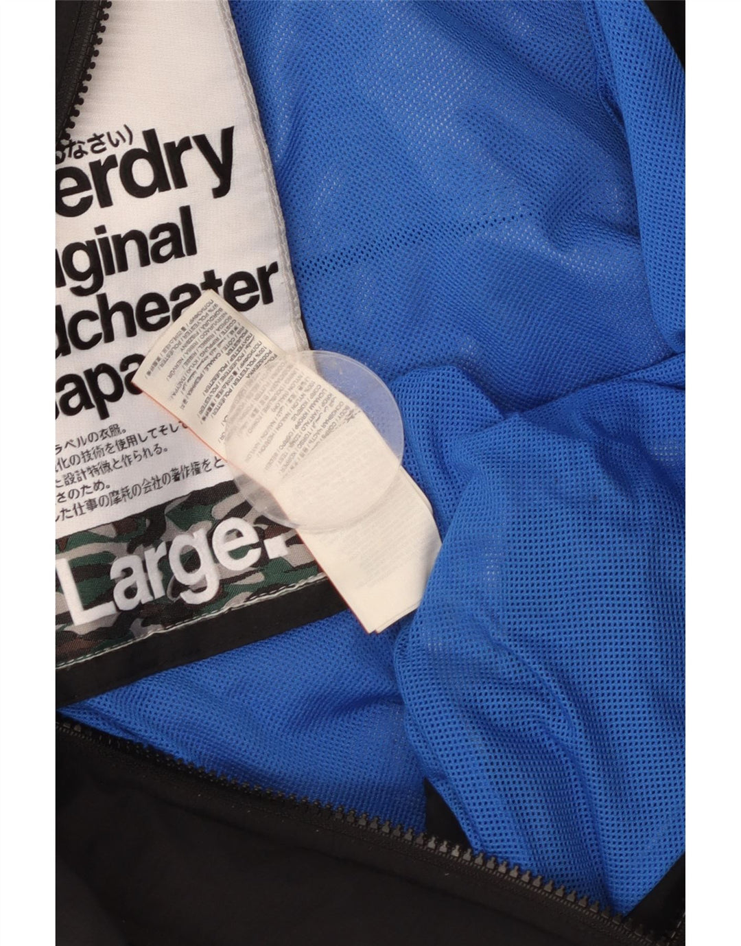 Superdry Damen The Windcheater Graphic Regenjacke UK 16 Large Schwarz