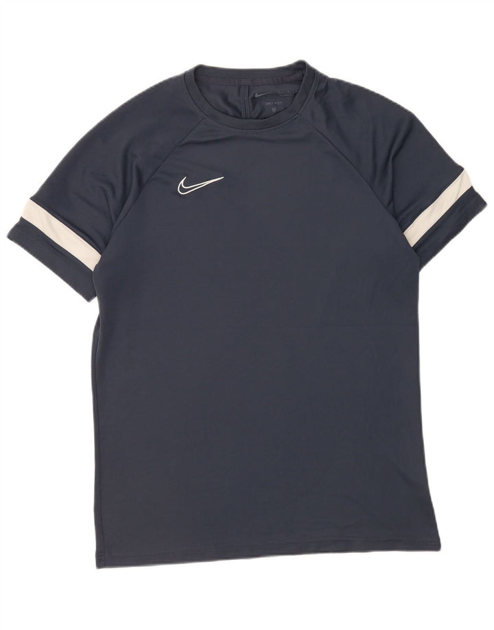 Nike Herren Dri Fit T-Shirt-Oberteil, groß, marineblaues Farbblock-Polyester