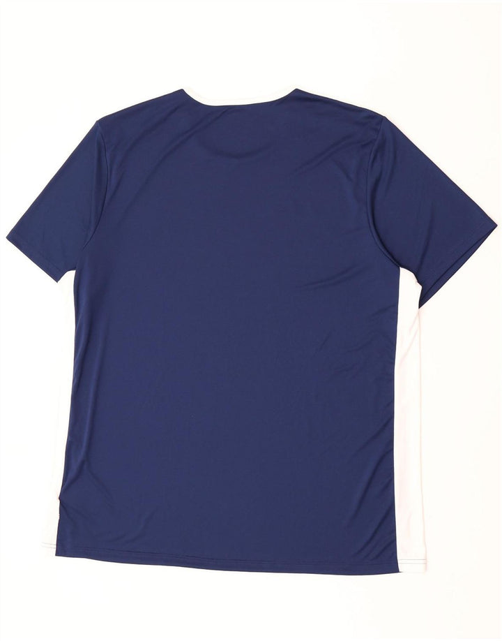 Adidas Herren Climalite T-Shirt Top 2XL Marineblau Colourblock Polyester