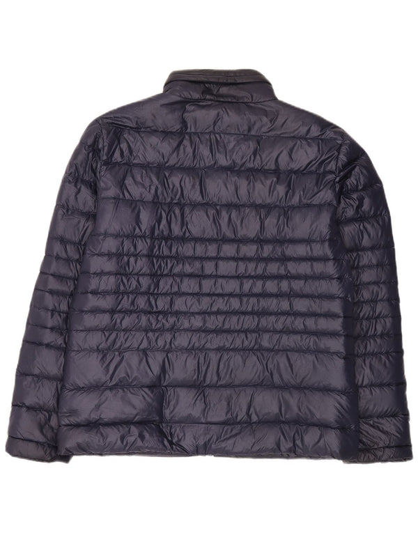 Crew Clothing Wattierte Herrenjacke mit Kapuze, UK 42, XL, marineblaues Nylon