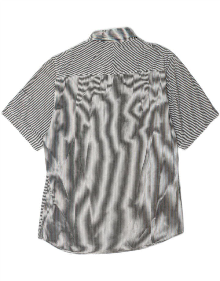 CALVIN KLEIN JEANS Herren Kurzarmhemd Large Grau gestreift