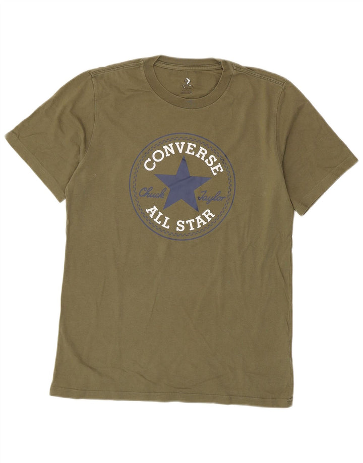 Converse Herren-T-Shirt mit Grafik, Größe S, Khaki, Baumwolle