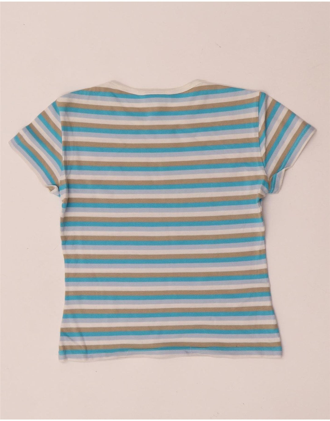 Lacoste Damen Crop T-Shirt Top Größe 38 Medium Mehrfarbig gestreift aus Baumwolle