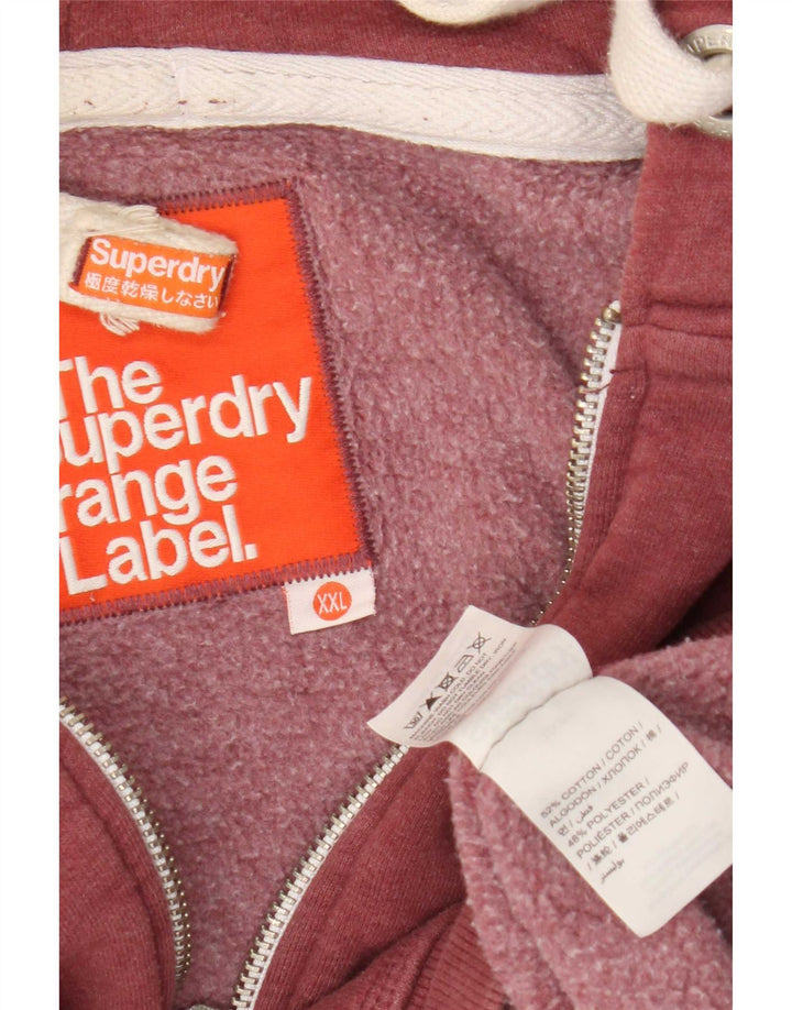 Superdry Herren-Kapuzenpullover mit Reißverschluss, 2XL, kastanienbraune Baumwolle