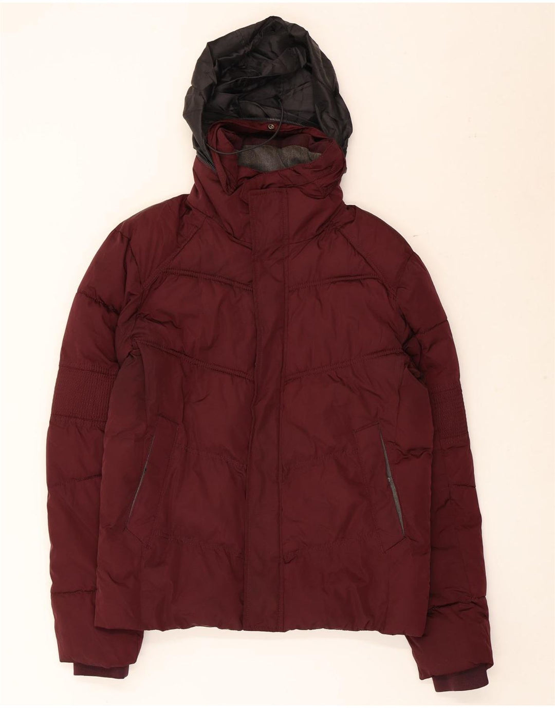Zara Herren Wattierte Jacke UK 38 Mittelkastanienbraunes Polyester