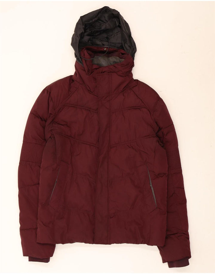 Zara Herren Wattierte Jacke UK 38 Mittelkastanienbraunes Polyester