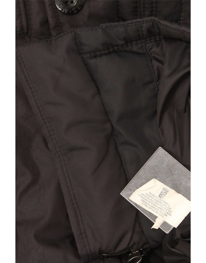 Marina Militare Herren-Jacke mit Kapuze, gepolstert, UK 38, mittelschwarz, Polyamid