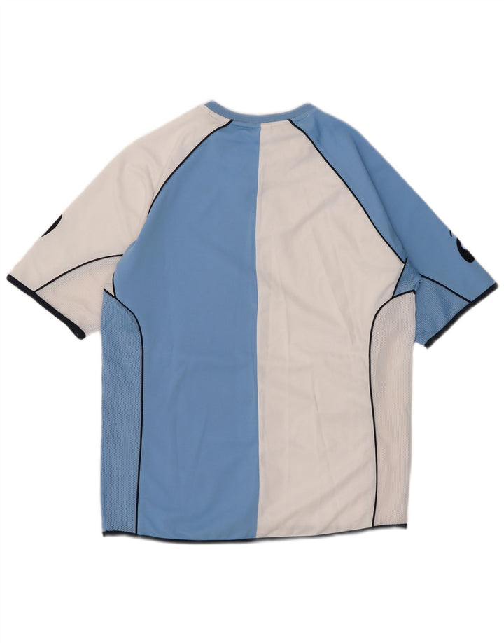 Asics Herren Grafik-T-Shirt-Oberteil Mittelblaues Colourblock-Polyester