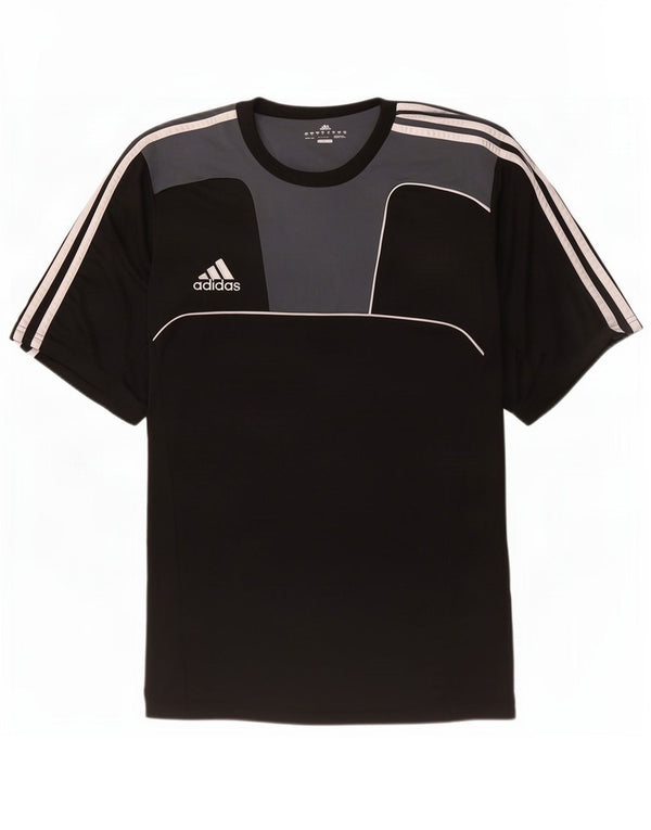 Adidas Herren Climacool T-Shirt Top UK 48/50 XL Schwarz Colourblock Polyester