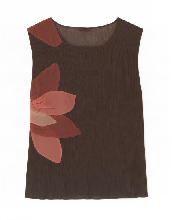 Penny Black Damen-Blusenoberteil, ärmellos, UK-Größe 42, Mittelbraun mit Blumenmuster