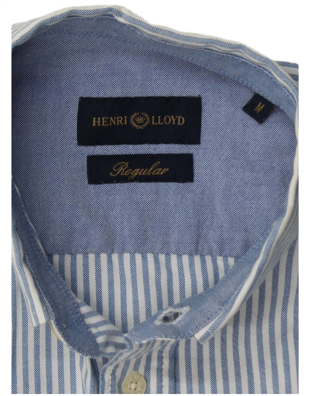 HENRI LLOYD Mens Regular Fit Shirt Medium Blue Striped Cotton