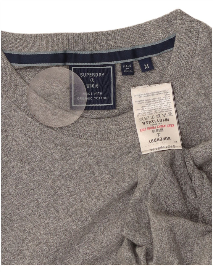 SUPERDRY Damen T-Shirt Top UK 12 Mittelgraue Baumwolle
