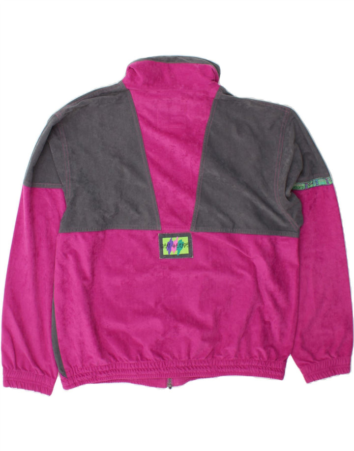 GREAT ESCAPES Mens Tracksuit Top Jacket  Large Pink Colourblock Polyester Vintage Great Escapes and Second-Hand Great Escapes from Messina Hembry 